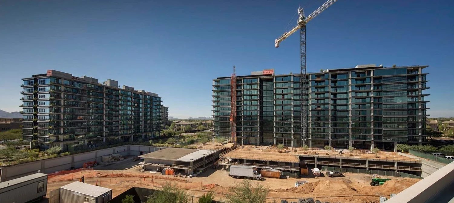 Aerial view of a construction site